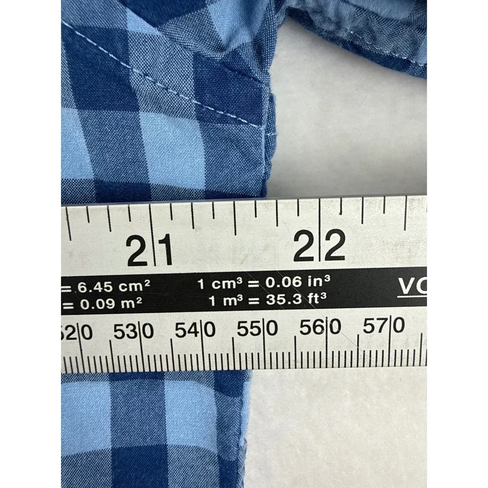 J. Crew Shirt Mens Large Blue Gingham Check Slim Fit Cotton Button‎ Down